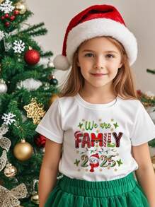 Neue Stretch Sommerkleidung für Kleine Mädchen, Kinder Lässig süßes grafisches Kurzarm T-Shirt, geeignet für Ferien und Alltagstragen, süßes Muster für Mädchen Fotos, Geburtstage, Partys