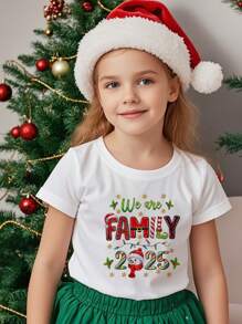 Neue Stretch Sommerkleidung für Kleine Mädchen, Kinder Lässig süßes grafisches Kurzarm T-Shirt, geeignet für Ferien und Alltagstragen, süßes Muster für Mädchen Fotos, Geburtstage, Partys