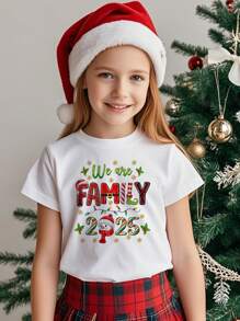 Neue Stretch Sommerkleidung für Kleine Mädchen, Kinder Lässig süßes grafisches Kurzarm T-Shirt, geeignet für Ferien und Alltagstragen, süßes Muster für Mädchen Fotos, Geburtstage, Partys