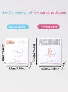 24 piezas de uñas postizas estilo degradado de tonos nude a negro con forma elíptica corta, incluyendo 1 tira de lijado de uñas y 1 pieza de pegamento jelly uñas falsas uña falsa uña acrílica