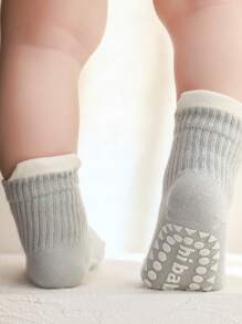 6 双装婴儿彩色防滑地板袜室内软橡胶底爬行袜 - 彩色 - 查看 4