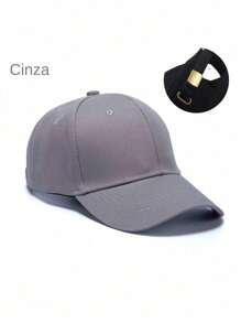 Unisex Men's Women's Basic Casual Plain Curved Brim Sports Cap With Adjustment - 淺灰色 - 查看 1