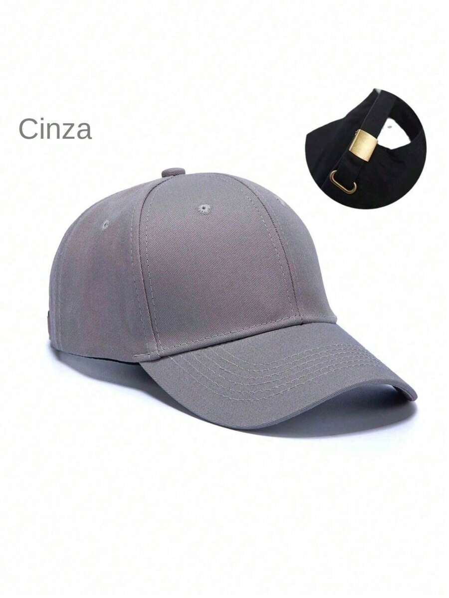 Unisex Men's Women's Basic Casual Plain Curved Brim Sports Cap With Adjustment - 淺灰色 - 查看 1