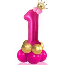 14 件桃红色气球柱套装，包括铝箔数字气球和乳胶气球，非常适合生日、周年纪念、毕业典礼、婚礼、情人节和母亲节装饰。圣诞节 - 玫紅色 - 查看 18