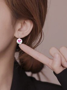 12只/6只/4只/1只 乳腺癌防治粉红丝带耳环，款式随机，适合慈善捐赠活动和礼品赠送 - 彩色 - 查看 7