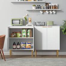 SICOTAS Sideboard Buffet Cabinets, Accent Cabinet Sideboard Storage Cabinet With Adjustable Shelves For Kitchen, Living Room - White - View 8
