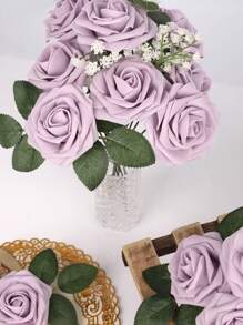 Real Looking Foam Fake Roses With Stems For DIY Wedding Bouquets Bridal Shower Centerpieces Floral Arrangements Party Tables Home Decorations(No Box, Packaged In OPP Bag), Valentine Day, Gift - Multicolor - View 7