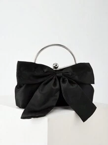 Elegant Glitter Bowknot Evening Clutch Bag – Shiny Glamorous Y2K Style For Parties, Weddings, Prom, Dinners, And Music Festivals | Perfect Gift For Women, Teens, And College Students, Perfectly Matching With Prom Accessories - Black - View 5