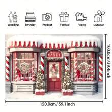 1 pieza, Fondo de vinilo con diseño de árbol de Navidad y nieve, perfecto para fiestas navideñas, cumpleaños y decoración de la mesa del pastel, Navidad