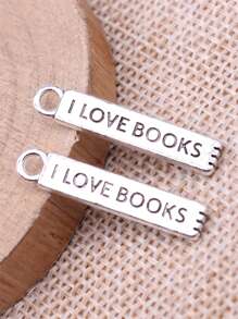 12pcs/Bag 27x5mm I Love Books Charms Pendant For DIY Jewelry Making DIY Earring, Necklace, Bracelet, Keychain Making - I LOVE BOOKS - View 2