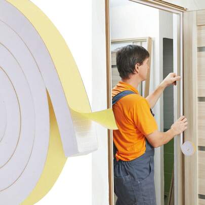 EVA Adhesive Foam Tape, Window & Door Sealing Strip, Self-Adhesive Foam Insulation Shock-Absorbing Tape For Door/Window Sound Insulation & Cabinet Anti-Collision