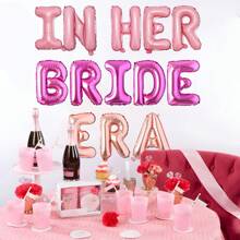 13 piezas En su era de novia Pancarta de globos rosa y rosa oscuro Decoraciones para la despedida de soltera para boda, ducha nupcial, compromiso, fiesta de soltera, suministros de fiesta de Navidad