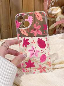 1 件枫叶图案透明外壳，带柔软 TPU，适用于 iPhone 11/12/13/14/15 Pro Max，秋季风格