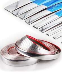 5M/197 Zoll Auto Chrom Zierleiste - Elektroplattierte Hochglanz-Oberfläche für Karosserie & Fenster, kratzfeste Stoßstangenschutz, Türkantenschutz Autotürkantenleiste für Auto, SUV, Lkw