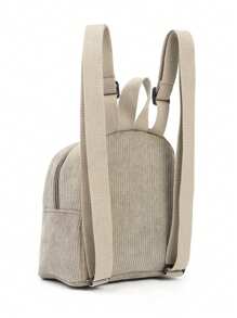 1 Pc Mini Cute Solid Color Corduroy Children'S Backpack, Suitable For Girls, Primary School Students, School, Travel And Vacation, Holiday Gifts