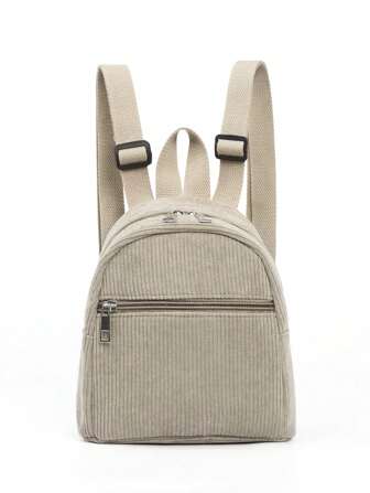 1 Mini Sac À Dos Mignon En Velours Côtelé De Couleur Unie Pour Enfants, Adapté Aux Filles, Aux Élèves Du Primaire, À L'école, Aux Voyages Et Aux Vacances, Cadeaux De Vacances