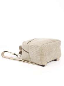 1 Pc Mini Cute Solid Color Corduroy Children'S Backpack, Suitable For Girls, Primary School Students, School, Travel And Vacation, Holiday Gifts