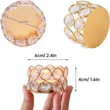 Honeydak 2 chiếc chân nến pha lê vàng, đèn cầy, đồ trang trí bàn trà, đồ trang trí thanh lịch, dùng để trang trí nhà cửa, không bao gồm nến (vàng), trang trí phòng, quà tặng - Nhiều màu - Xem 10