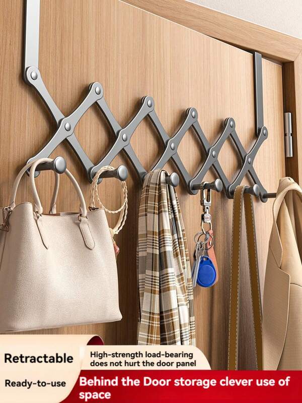 Over The Door Hanger, Over The Door Hooks For Hanging, Towel Racks For Bathroom Door With 6 Hooks Hanging Storage Shelves For Living Room, Bathroom, Bedroom, Kitchen, Etc
