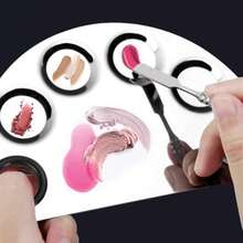 Paleta do makijażu ze stali nierdzewnej, ulepszona metalowa tacka do mieszania z szpatułką do mieszania podkładu - Srebro - Zobacz 3