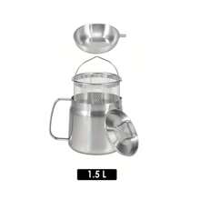 Nồi lọc dầu đa năng dung tích lớn bằng thép không gỉ 304, dùng để lọc dầu ăn, hứng mỡ thịt xông khói, có lưới lọc, thích hợp cho rổ chiên nhà bếp, nồi lọc dầu 3 trong 1 dùng cho nồi chiên ngập dầu. - Bạc - Xem 14