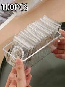 10/30/100 chiếc Túi đựng trang sức bằng PVC trong suốt có khóa kéo, chống oxy hóa, chống phai màu, thích hợp để đựng bông tai, dây chuyền, trang sức, quà tặng nhỏ, phụ kiện, tuyệt vời cho quà tặng tiệc tùng, đồ dùng cần thiết cho năm học mới. - Nhiều màu - Xem 5