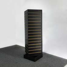 FKZNPJ Slatwall Display Case Rotating Slatwall Display Heavy Duty Merchandiser Rotating Slatwall Cube Clothing Slatwall - 黑色 - 查看 1