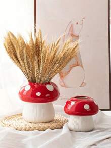 1 件蘑菇形花瓶，创意玻璃蘑菇形家居花瓶，现代风格树脂蘑菇花瓶，大口径装饰花瓶，可爱家居装饰点缀，桌面展示，礼物，可爱小花瓶，桌面化妆刷，办公文具收纳，笔筒，烛台，创意蘑菇饰品，花瓶，花盆，桌面摆饰，花盆 - 彩色 - 查看 5