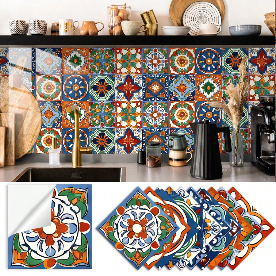 10*10cm/10pcs/Set Moroccan Style Crystal Mosaic Tile Decal, Self