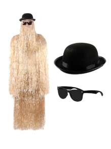 I LOVE FANCY DRESS Adults Halloween Hairy Cousin Costume Addams Costume Hat Glasses Fancy Dress Outfit Tv Film 60's 70's Gothic Family - 毛茸茸的表弟服裝 - 查看 1