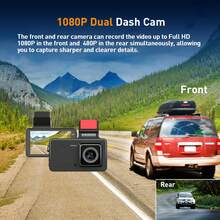 XGODY Q16 4 Inch 1080P HD Dash Cam Video Recorder Front And Rear Dual Lens Super Night Vision G-Sensor - Black - View 4