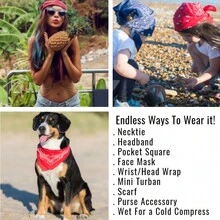 BALEC Solid 100% Cotton Unisex Bandana - 4 Pack - Hot Pink - View 4