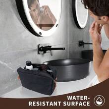 1 件大容量旅行盥洗包，牛津布多隔层梳洗化妆包，阳离子饰面纯色，适合商务旅行、剃须套装、护肤品收纳包圣诞节冬季圣诞节户外时尚手提包度假零钱包礼品侧包礼品钱包黑色包旅行必需品夏季返校运动生活男士钱包包手拿包男士春季礼物