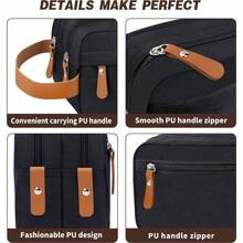 1 件大容量旅行盥洗包，牛津布多隔层梳洗化妆包，阳离子饰面纯色，适合商务旅行、剃须套装、护肤品收纳包圣诞节冬季圣诞节户外时尚手提包度假零钱包礼品侧包礼品钱包黑色包旅行必需品夏季返校运动生活男士钱包包手拿包男士春季礼物