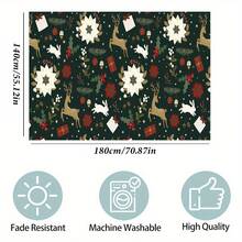 1 chiếc khăn trải bàn bằng polyester Giáng sinh vui vẻ, hình con nai, in hoa màu trắng được làm bằng máy, dệt, vải trang trí để bàn ngày lễ - Trang trí bàn theo không khí Giáng sinh, trang trí nhà cửa, ý tưởng quà tặng - Nhiều màu - Xem 13