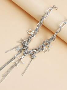 1 chiếc vòng cổ tua rua thời trang với đá Cubic Zirconia, vòng cổ thiết kế sang trọng cho bữa tiệc - Bạc - Xem 7