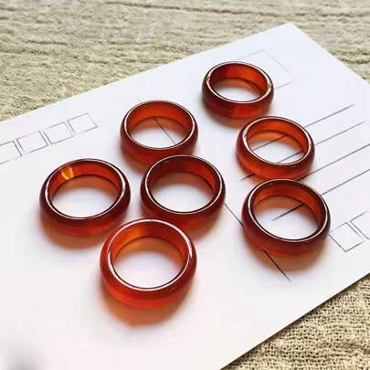 1pc Natural Crystal Agate Madagascar Powder Crystal, Rings, Rings, High-Quality Gem Crystal Jewelry, Fashion Women's Love Destiny Ring, Quartz Crystal Ring, Engagement Ring, Give Her A Gift, Suitable For Festival Gifts, Party Gifts, Quartz Crystal Gifts. (Complimentary: Gift Box)