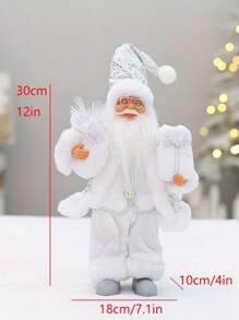 1pc Festive 12-Inch Classic Santa Claus Statue: Golden And Silver White Christmas Decorations For Home, Kitchen, Hotel, And Office Desks - Suitable For Christmas, New Year, And General Holiday Decorations,Christmas - Multicolor - View 14
