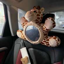 1pc Acrylic Cartoon Elephant & Fox Baby Car Seat Mirror Rearview Mirror Doll (Non-Glass Mirror)