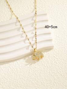 1 chiếc vòng cổ thời trang nữ tông vàng, mặt dây chuyền hình voi bằng đá CZ, dây chuyền xương đòn hình voi nhỏ bằng thép titan 18K đính kim cương - con voi - Xem 3