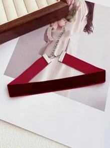 Vintage Wine Red Classic Choker Necklace, Women's Retro Collar Necklace With Extension Chain, Suitable For Christmas, Valentine's Day, Birthday, Prom Or Daily Wear,Mom,Mother,Mother's Day,Gift