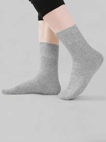 2-20pairs Middle-Aged & Elderly Loose Top Wide Mouth Crew Socks, Comfortable & Breathable, Fall - Multicolor - View 6