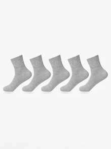 2-20pairs Middle-Aged & Elderly Loose Top Wide Mouth Crew Socks, Comfortable & Breathable, Fall - Multicolor - View 5