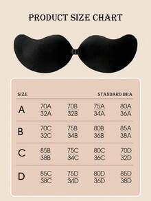 隐形提升文胸（带 10 块无纺布胸贴）无肩带无缝聚拢自粘式文胸，柔软且有支撑力，女士内衣和内裤 黑色 - 黑色 - 查看 9