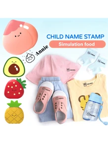 Sello con el nombre del niño a prueba de agua e incoloro, pegatina con nombre de guardería, suministros de entrada con sello de nombre de bebé, sello para ropa de bebé, material saludable para usar con confianza, patrón de dibujos animados + nombre exclusivo, decoraciones familiares para baby shower, regalos de Nochevieja, regalos de vuelta al cole, regalos de invierno, regalos del Día de San Valentín para niño y niña