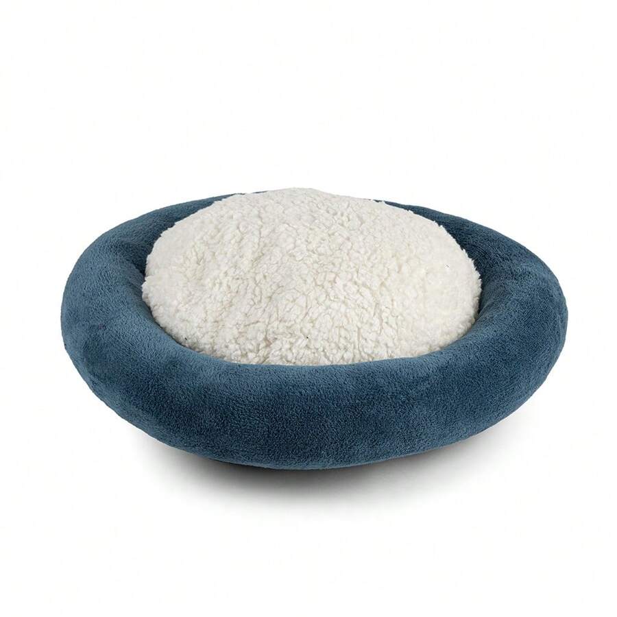 Cloud Dog Bed Comfortable Round Pet Bed Soft Blanket For Dogs Cats Rabbit - 藍色 - 查看 1
