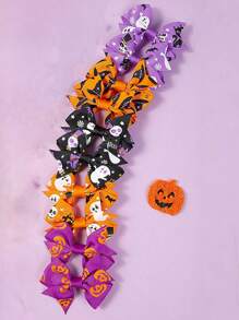 10/20pcs Halloween Bows Hair Clips Decorative Hair Accessories For Girls(Random Color) - Multicolor - View 15
