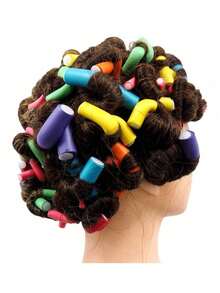 1 Bộ 10 chiếc máy uốn tóc mềm dẻo uốn xoăn bằng mút xốp mềm không dùng nhiệt cho phụ nữ và bé gái tóc dài và ngắn màu sắc ngẫu nhiên - Nhiều màu - Xem 3