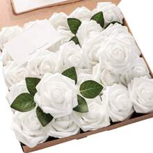 Real Looking Foam Fake Roses With Stems For DIY Wedding Bouquets Bridal Shower Centerpieces Floral Arrangements Party Tables Home Decorations(No Box, Packaged In OPP Bag), Valentine Day, Gift - Multicolor - View 73