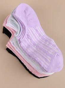 10 Pairs Women Thin Casual Summer Boat Socks, No Show Socks, Breathable Non-Slip Hidden Short Socks, Fashionable Multi-Color - Multicolor - View 3
